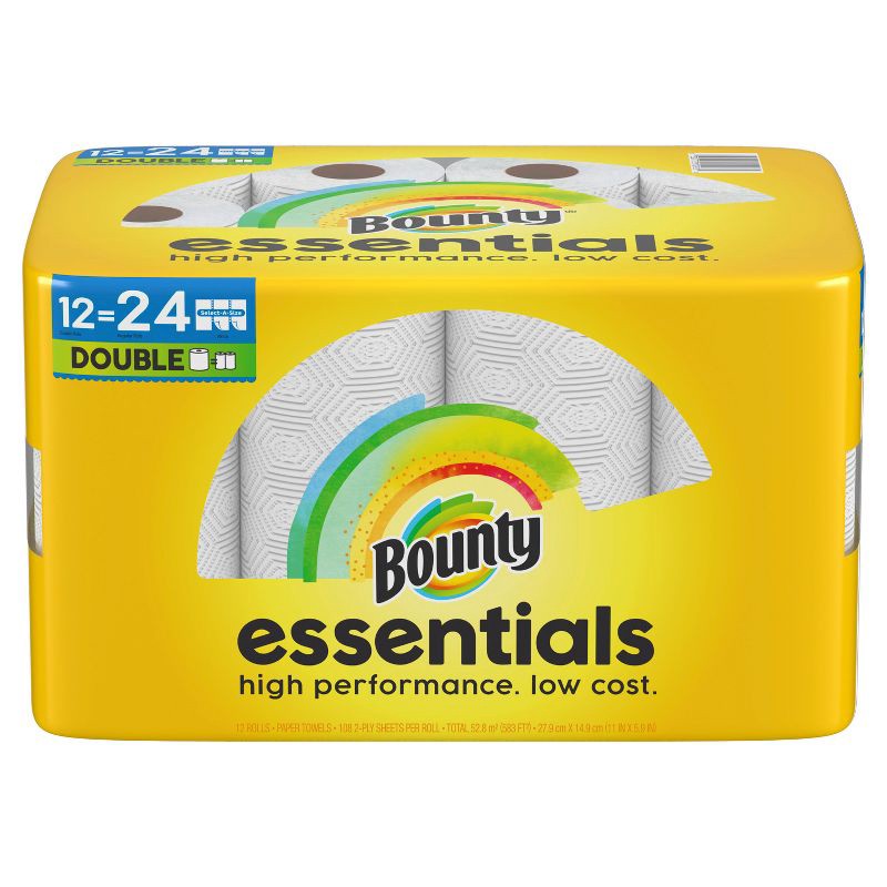 slide 1 of 18, Bounty Essentials Select-A-Size Paper Towels - 12 Double Rolls, 1 ct