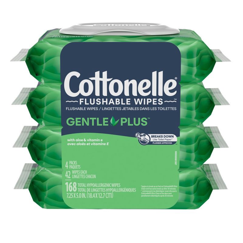 slide 2 of 11, Cottonelle GentlePlus Flushable Wipes - 4pk/42ct, 4 ct, 42 ct