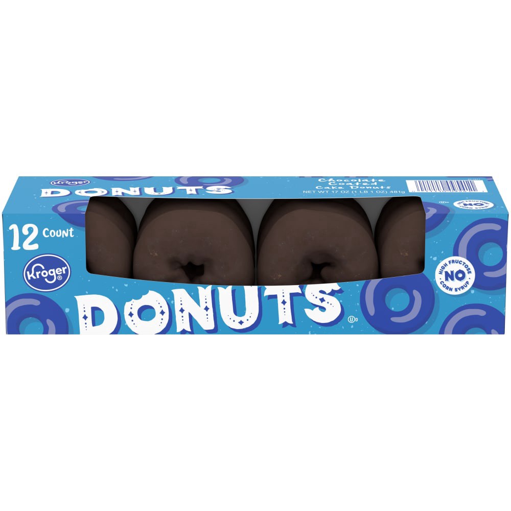 slide 3 of 3, Kroger Chocolate Donuts, 17 oz