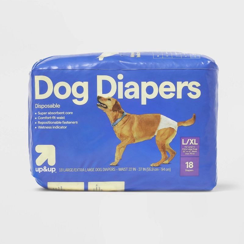 slide 1 of 4, Dog Diapers - 18ct - L/XL - up&up™, 18 ct