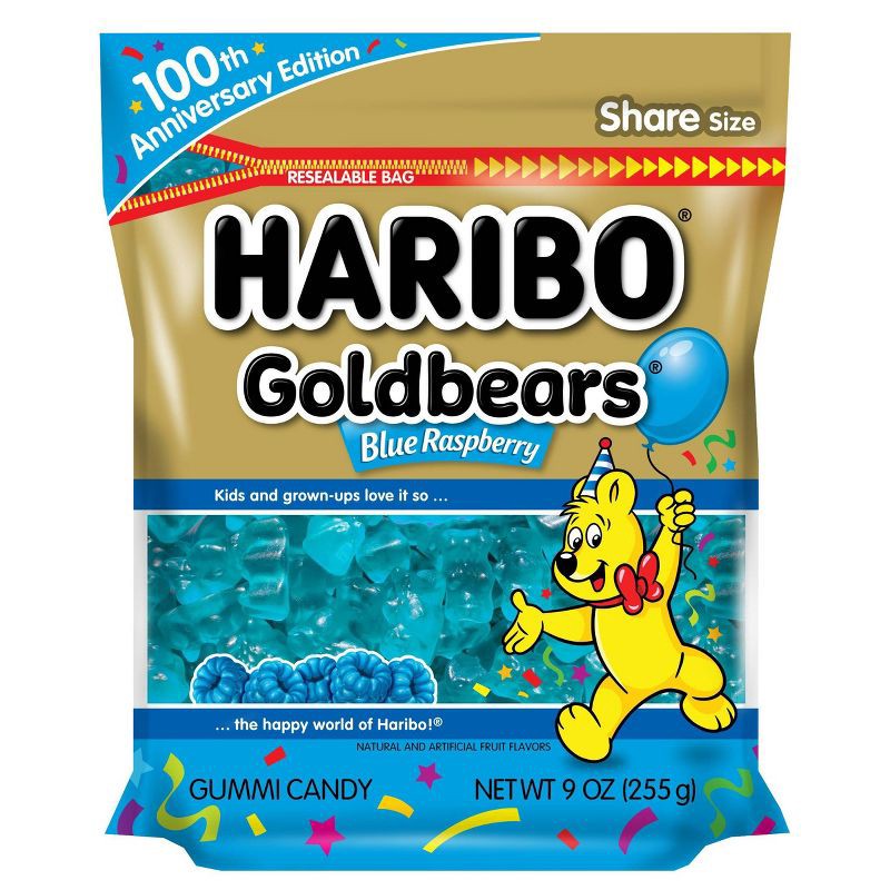 slide 1 of 3, Haribo Gold Bears Blue Raspberry - 9oz, 9 oz