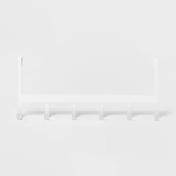 Large Over the Door Hook 6 Hooks Matte White - Brightroom™: Steel, Powder-Coated, No Assembly, 0.95lb Weight Capacity