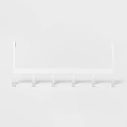 Large Over the Door Hook 6 Hooks Matte White - Brightroom™: Steel, Powder-Coated, No Assembly, 0.95lb Weight Capacity