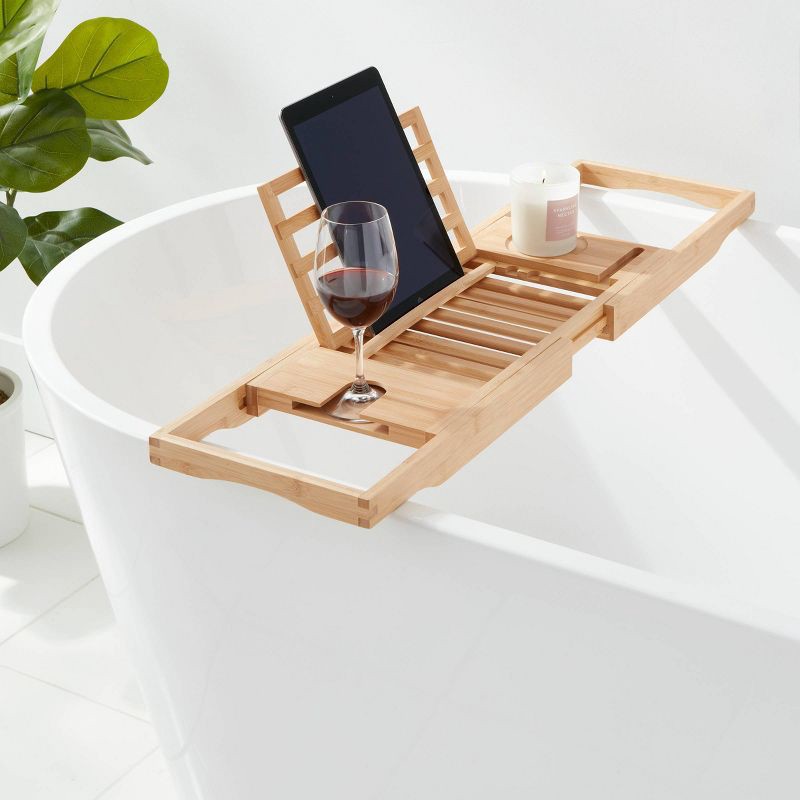 slide 2 of 3, Bamboo Bathtub Caddy - Brightroom™, 1 ct