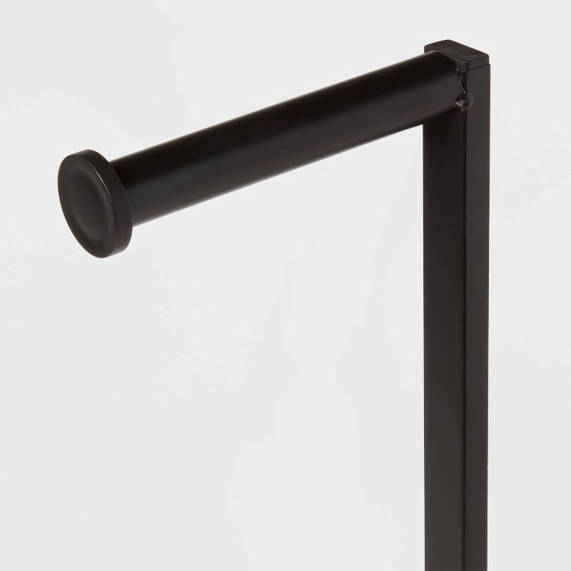 slide 4 of 4, Freestanding Toilet Paper Holder Matte Black - Brightroom™: Steel Construction, 22.99" Tall, Storage Solution, 1 ct