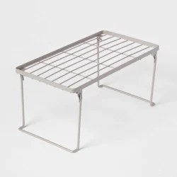 Stacking Shelf Brushed Nickel - Brightroom™: Steel Wire Storage Rack, No Assembly, Foldable Design
