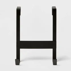 Small over the Door Hook 2 Hooks Matte Black - Brightroom™: Steel, No Assembly, Powder-Coated Finish, Space-Saving