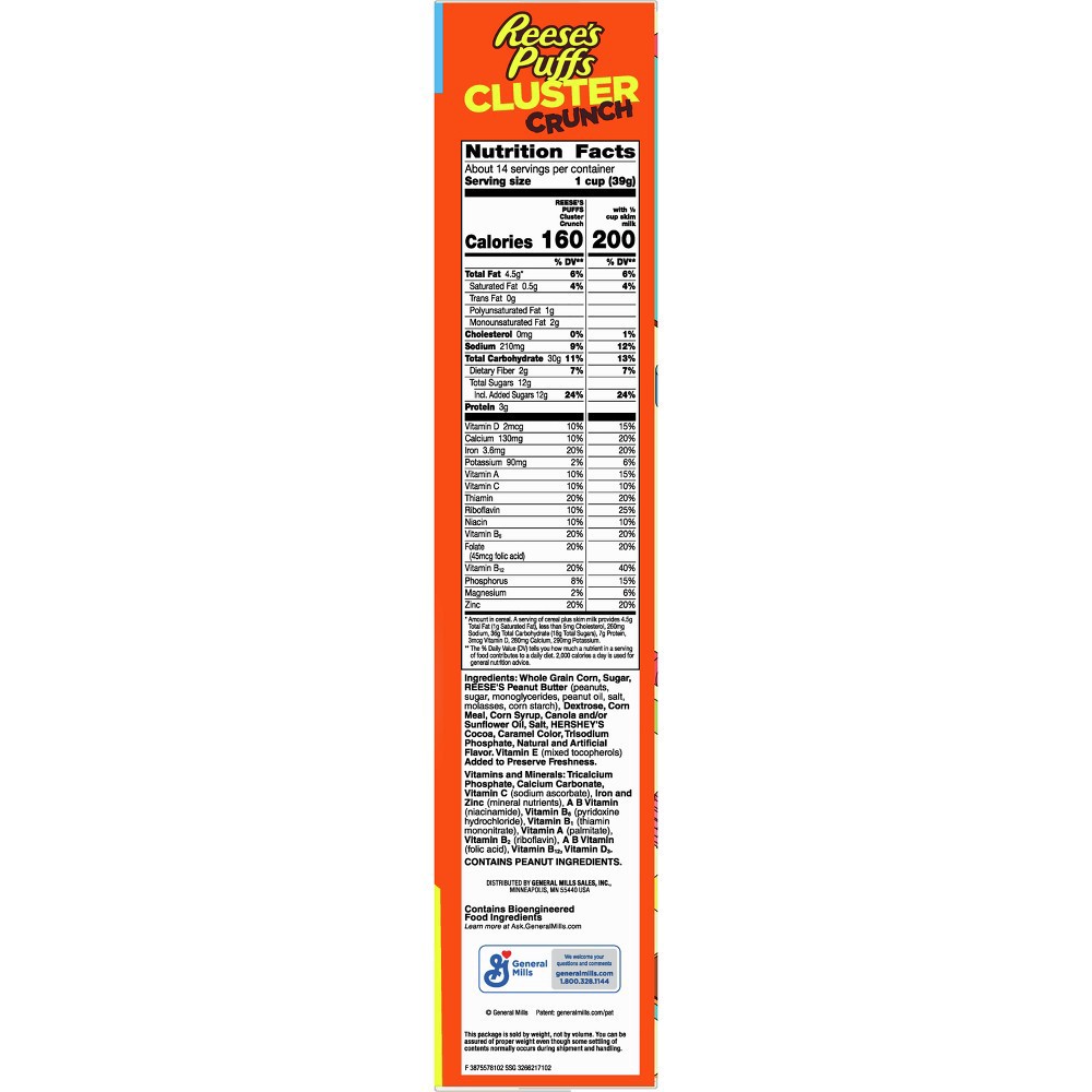 slide 3 of 10, Reese's Puffs Cluster Crunch Family Size Cereal - 19.7 oz, 19.7 oz