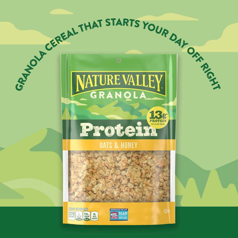 slide 4 of 10, Nature Valley Protein Granola Oats & Honey Family Size Cereal - 17oz, 17 oz