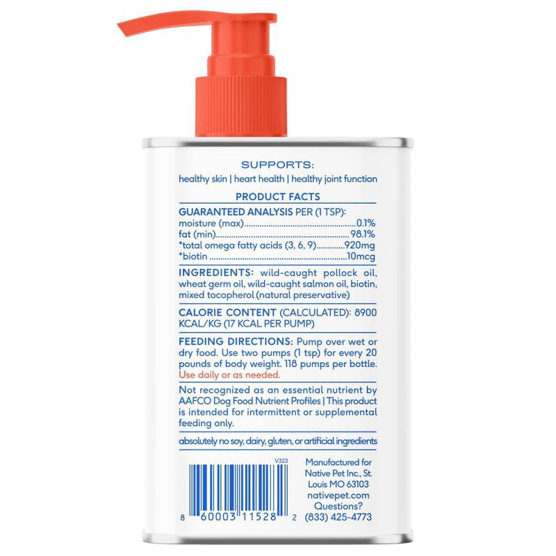 slide 2 of 7, Native Pet Fish Flavor Omega Oil Vitamins and Supplements for Dogs - 8 fl oz, 8 fl oz