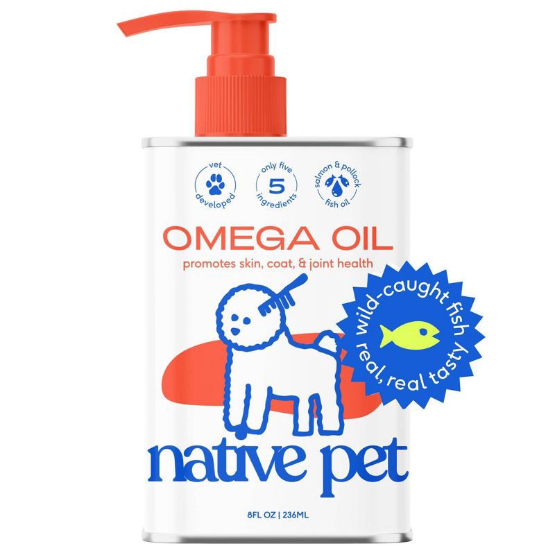 slide 1 of 7, Native Pet Fish Flavor Omega Oil Vitamins and Supplements for Dogs - 8 fl oz, 8 fl oz