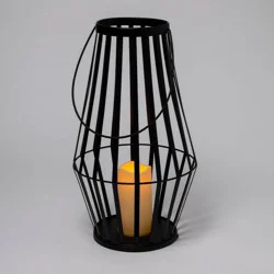 18" Light Up Metal Slat Black Halloween Decorative Lantern - Hyde & EEK! Boutique