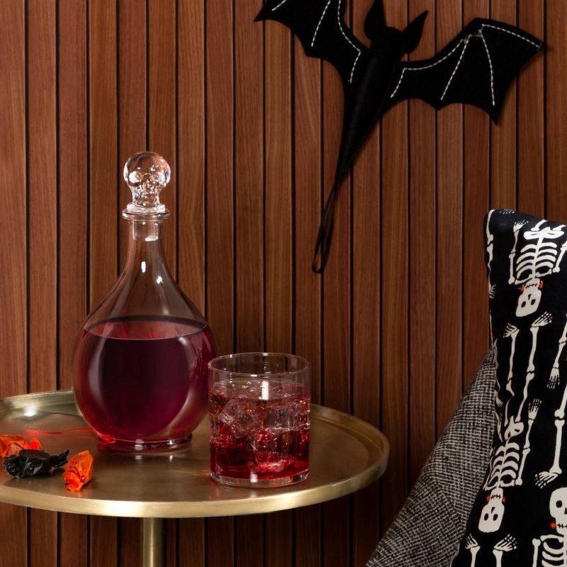 slide 2 of 3, 29oz Glass Decanter with Skull Stopper Halloween Drinkware - Hyde & EEK! Boutique™, 29 oz