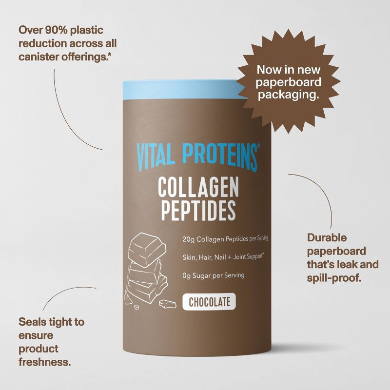slide 11 of 11, Vital Proteins Chocolate Collagen Peptides Dietary Supplement - 13.5oz, 13.5 oz