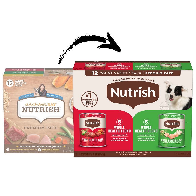 slide 2 of 11, Nutrish Premium Pate Chicken, Pumpkin, Apple & Beef Variety Pack Wet Dog Food - 13oz/12ct, 13 oz, 12 ct
