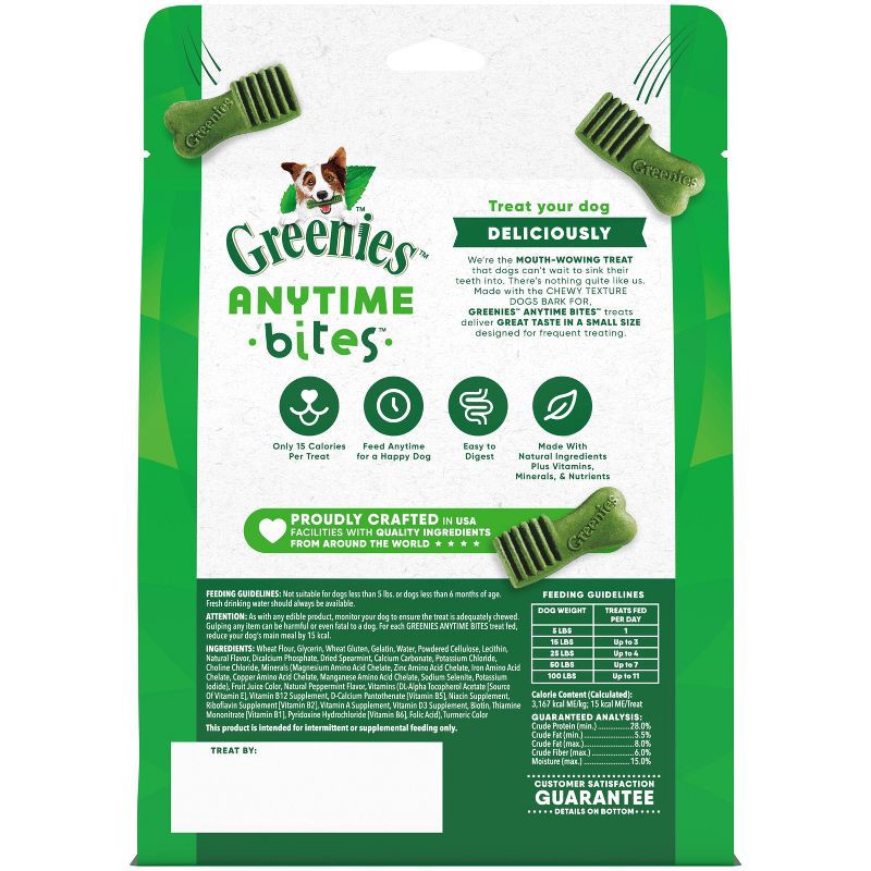 slide 2 of 10, Greenies Anytime Bites Dental Peppermint Flavor Dog Treats- 10.3oz, 10.3 oz
