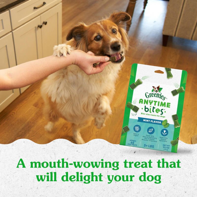 slide 7 of 10, Greenies Anytime Bites Dental Peppermint Flavor Dog Treats- 10.3oz, 10.3 oz