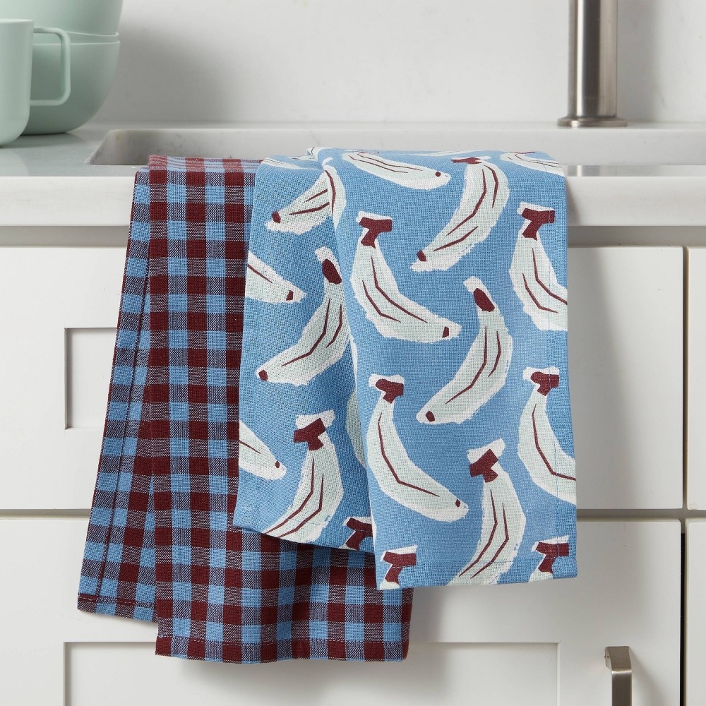 slide 2 of 3, 2pk Cotton Bananas Kitchen Towels - Room Essentials, 2 ct