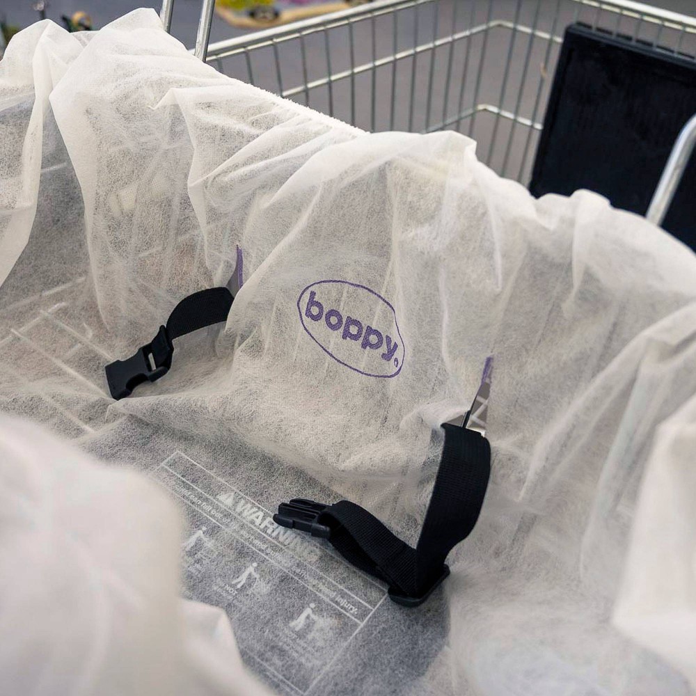 slide 3 of 5, Boppy Disposable Shopping Cart Cover - White, 1 ct