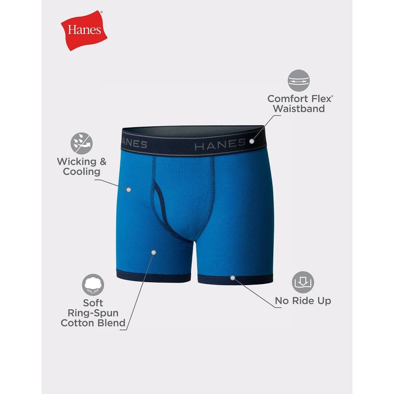 slide 6 of 7, Hanes Boys' 7pk Boxer Briefs - Colors May Vary S, 7 ct