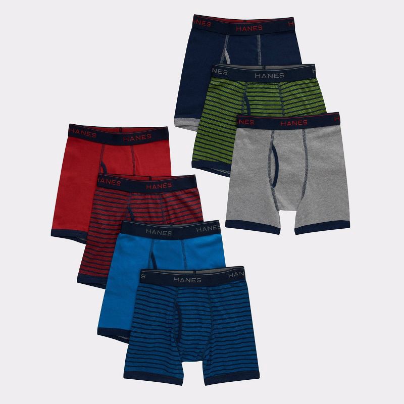 slide 1 of 7, Hanes Boys' 7pk Boxer Briefs - Colors May Vary S, 7 ct
