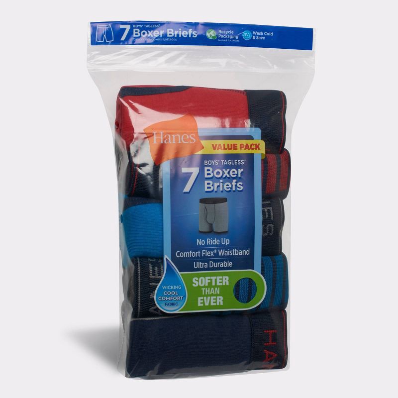 slide 2 of 7, Hanes Boys' 7pk Boxer Briefs - Colors May Vary M, 7 ct