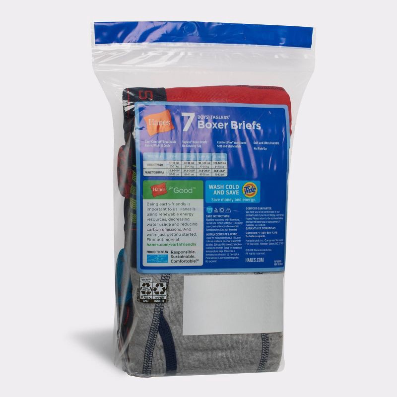 slide 3 of 7, Hanes Boys' 7pk Boxer Briefs - Colors May Vary M, 7 ct