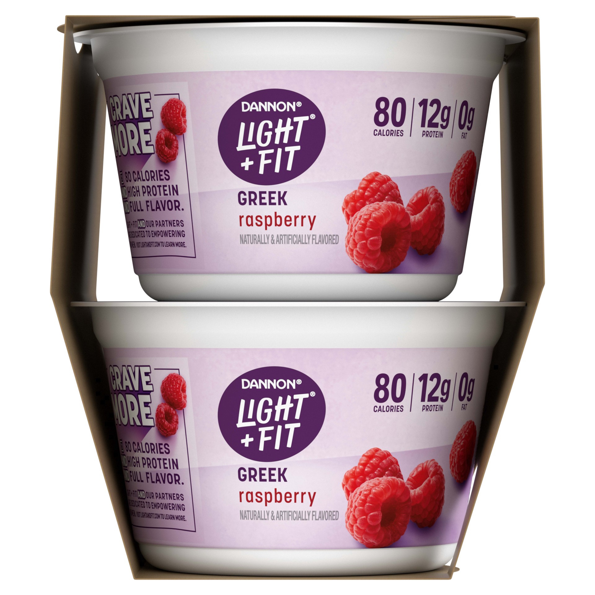 slide 4 of 5, Light + Fit Dannon Light + Fit Greek Nonfat Yogurt, Raspberry, Gluten-Free, 5.3 oz., 4 Pack, 4 ct; 5.3 oz