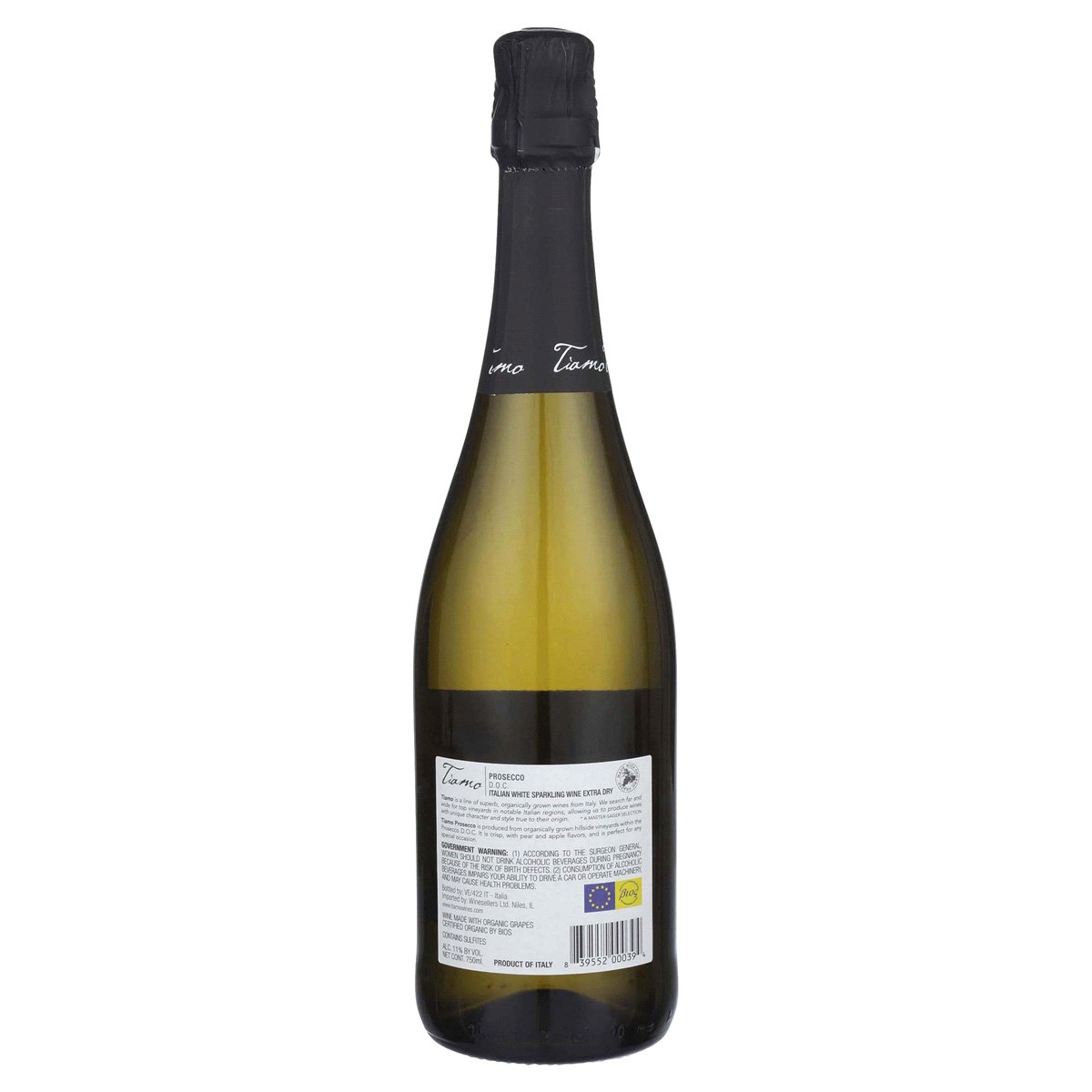slide 4 of 5, Tiamo Wines Tiamo Prosecco Doc Organic, 750 ml