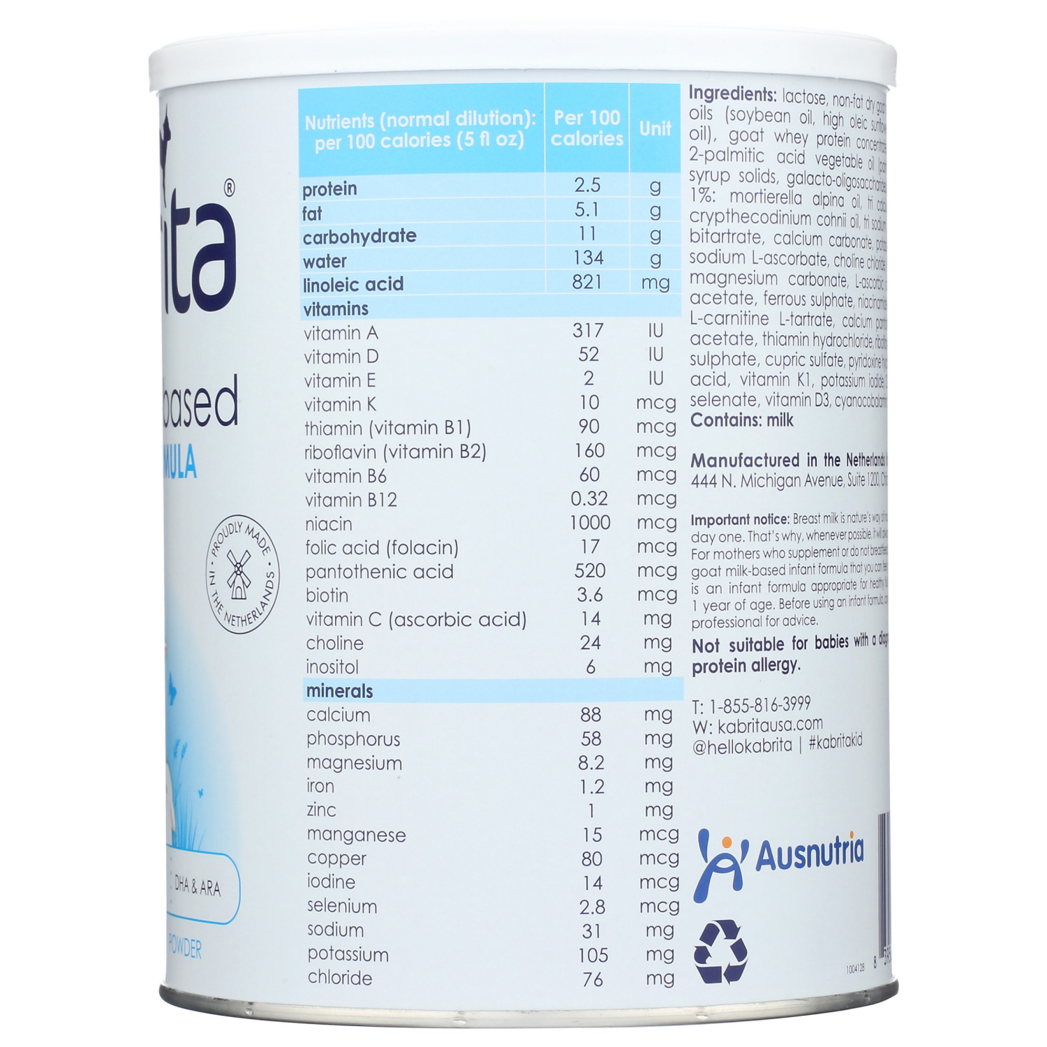 slide 4 of 4, Kabrita 0-12 M Goat Milk-Based Infant Formula 28 oz, 28 oz