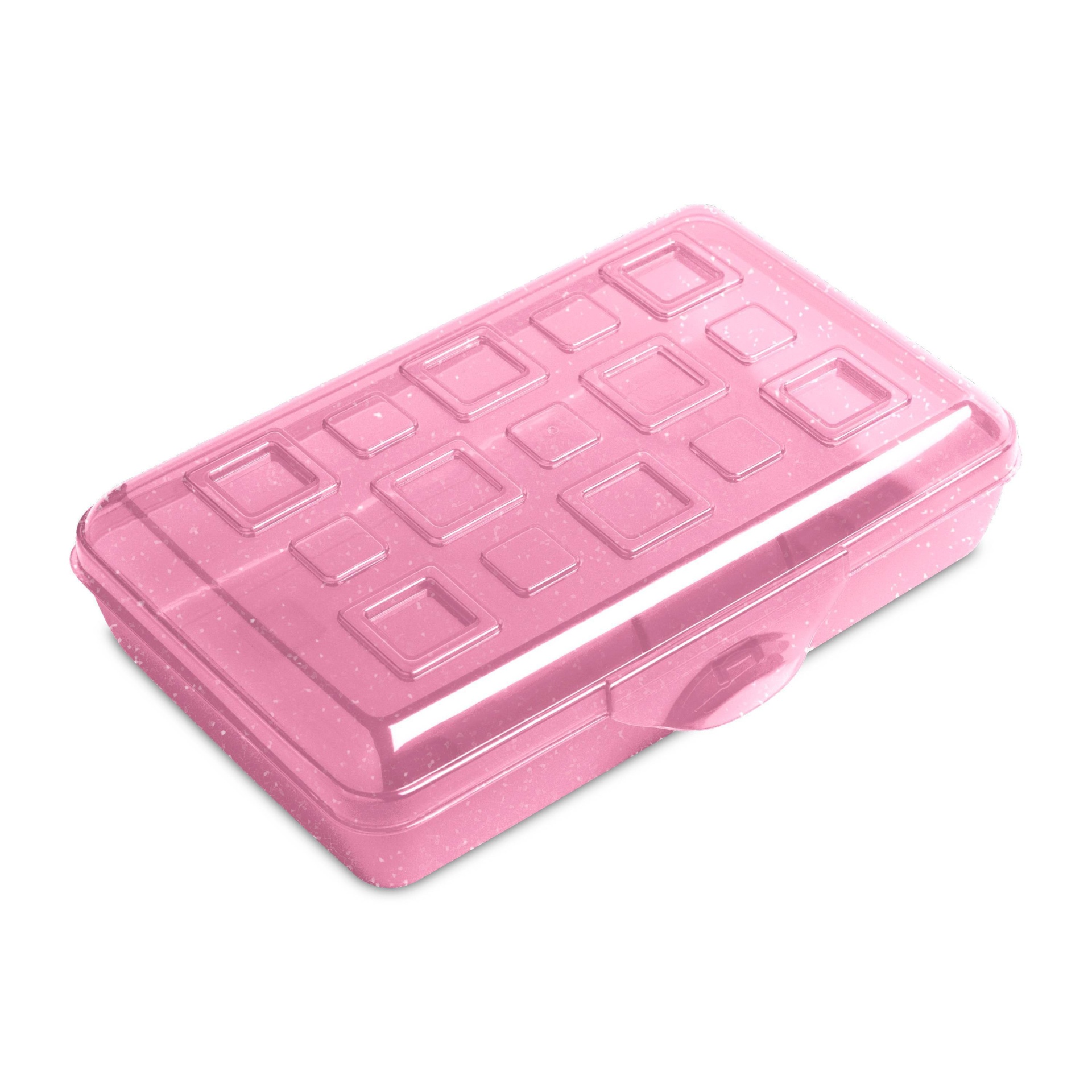 Sterilite Pencil Box Translucent Pink Glitter 1 ct Shipt