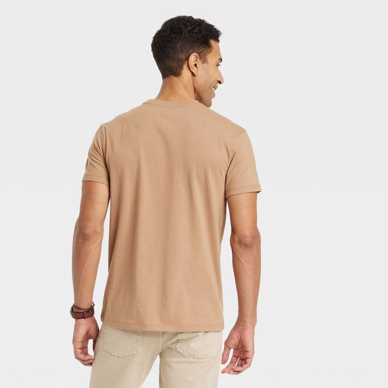 slide 2 of 3, Men's Every Wear Short Sleeve T-Shirt - Goodfellow & Co™ Canyon Brown M: Cotton Blend, Midweight, Crew Neck, Machine Washable, 1 ct