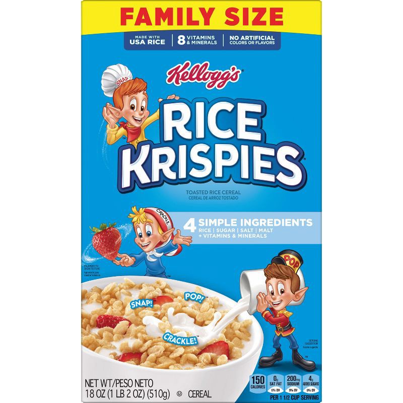 slide 8 of 14, Kellogg's Rice Krispies Breakfast Cereal - 18oz, 18 oz