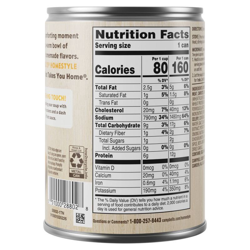 slide 5 of 6, Campbell's Homestyle Chicken Noodle Soup, 16.1 OZ Can, 16.100 oz