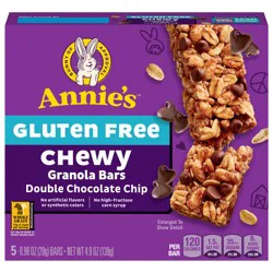 Annie's Gluten Free Chewy Granola Bars, Double Chocolate Chip, 5 Bars, 4.9 oz