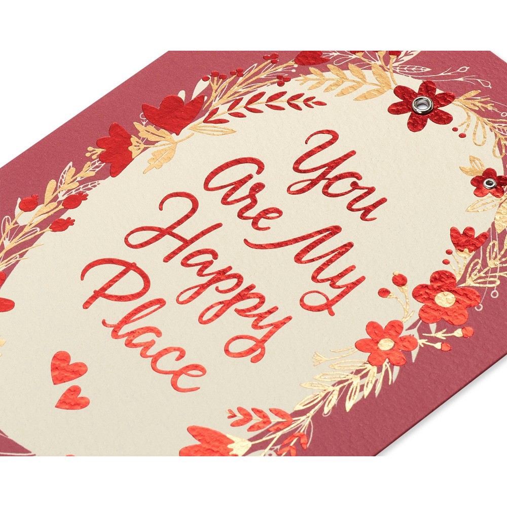 slide 5 of 5, Carlton Cards Valentine's Day Card Floral Wreath Border, 1 ct