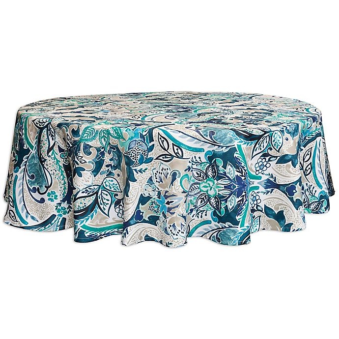 slide 1 of 1, Destination Summer Tasha Indoor/Outdoor Round Tablecloth, 70 in