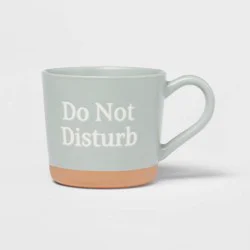 15oz Stoneware Do Not Disturb Mug - Threshold™: Green Coffee Cup, Dishwasher & Microwave Safe, Traditional Style