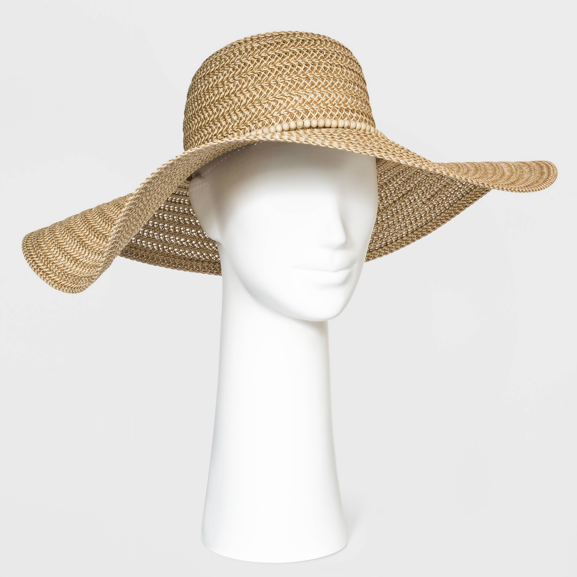 slide 1 of 1, Women's Wide Brim Straw Hat - A New Day Natural, 1 ct