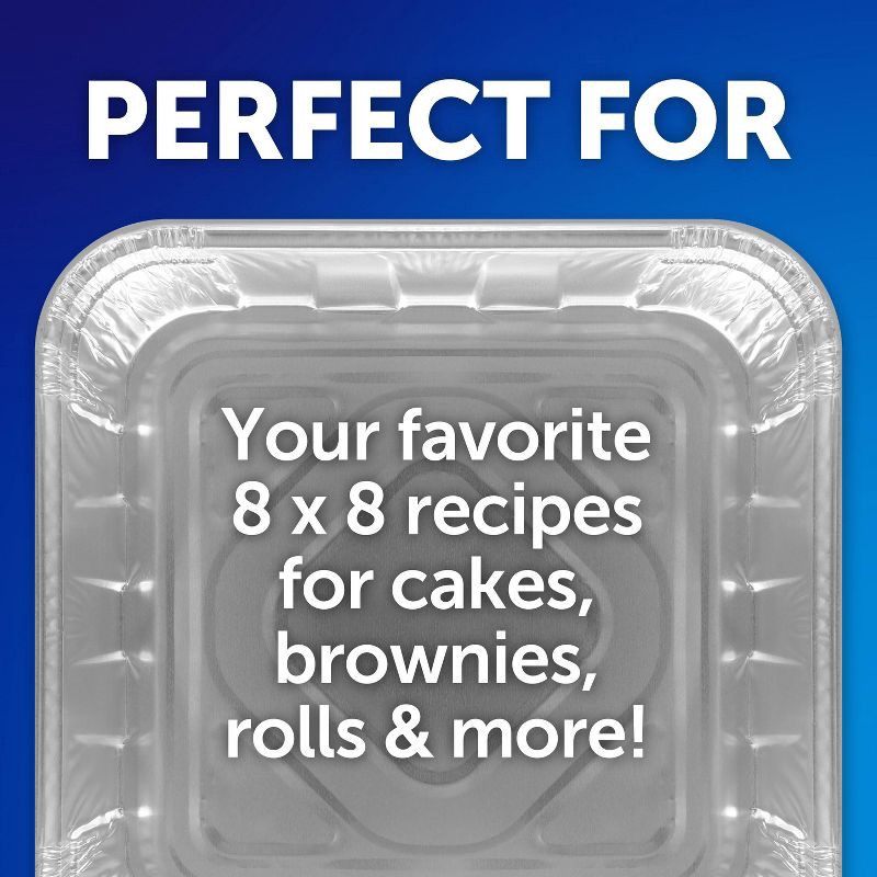 slide 4 of 6, EZ Foil 8" x 8" Red Holiday Cake Pan with Lids - 3ct, 3 ct