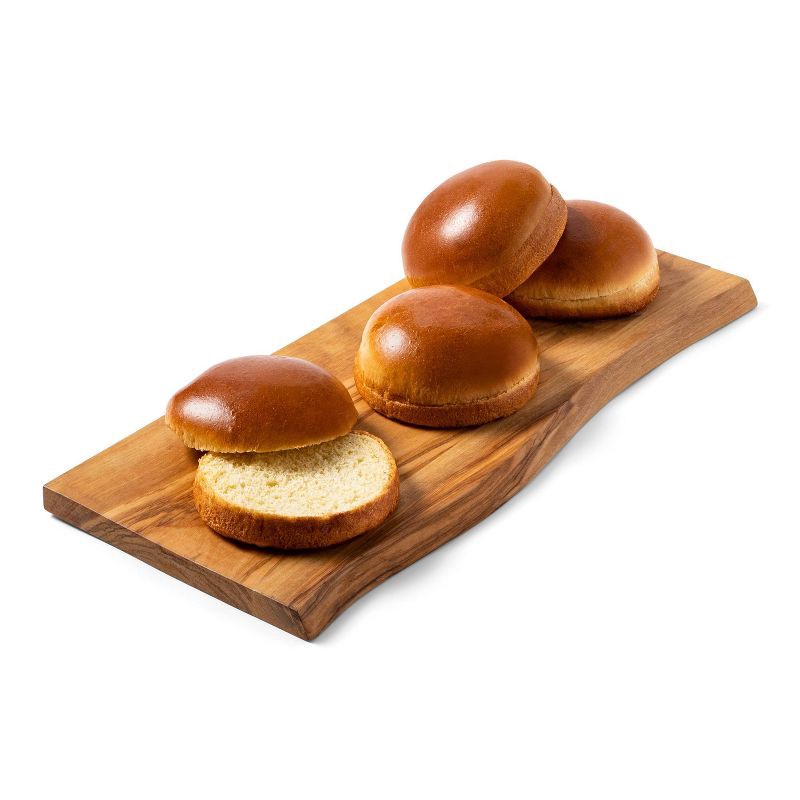slide 3 of 4, Brioche Hamburger Buns - 7.05oz/4ct - Favorite Day™, 7.05 oz, 4 ct
