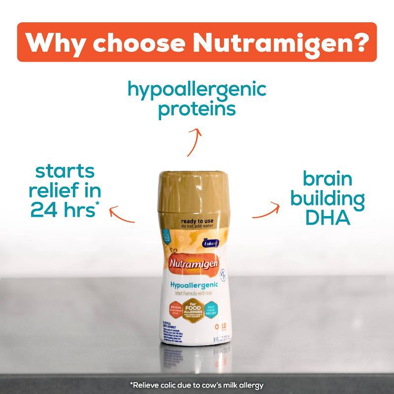 slide 3 of 14, Enfamil Nutramigen Hypoallergenic Ready to Feed Infant Formula - 8 fl oz Each/6ct, 6 ct; 8 fl oz