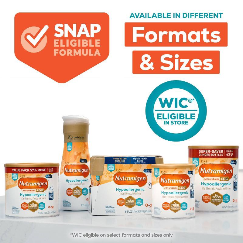 slide 6 of 14, Enfamil Nutramigen Hypoallergenic Ready to Feed Infant Formula - 8 fl oz Each/6ct, 6 ct; 8 fl oz