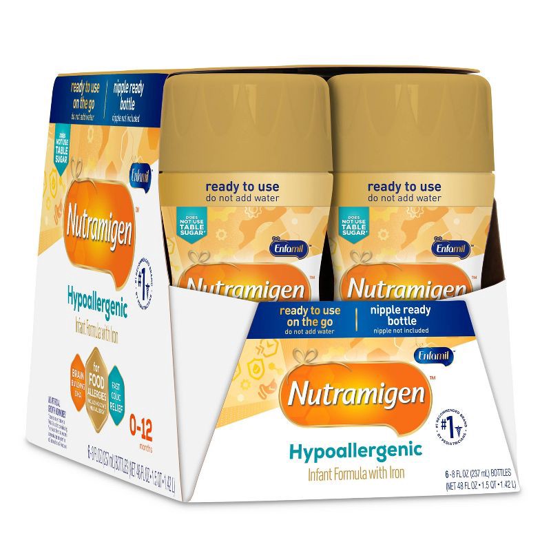 slide 10 of 12, Enfamil Nutramigen Hypoallergenic Ready to Feed Infant Formula - 8 fl oz Each/6ct, 6 ct; 8 fl oz