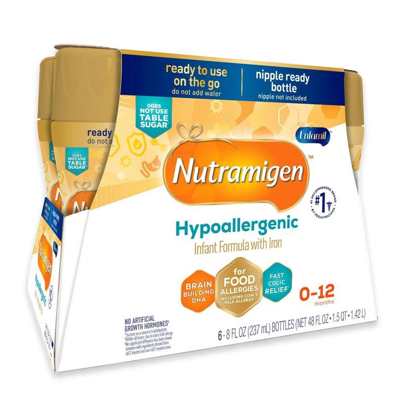 slide 1 of 12, Enfamil Nutramigen Hypoallergenic Ready to Feed Infant Formula - 8 fl oz Each/6ct, 6 ct; 8 fl oz