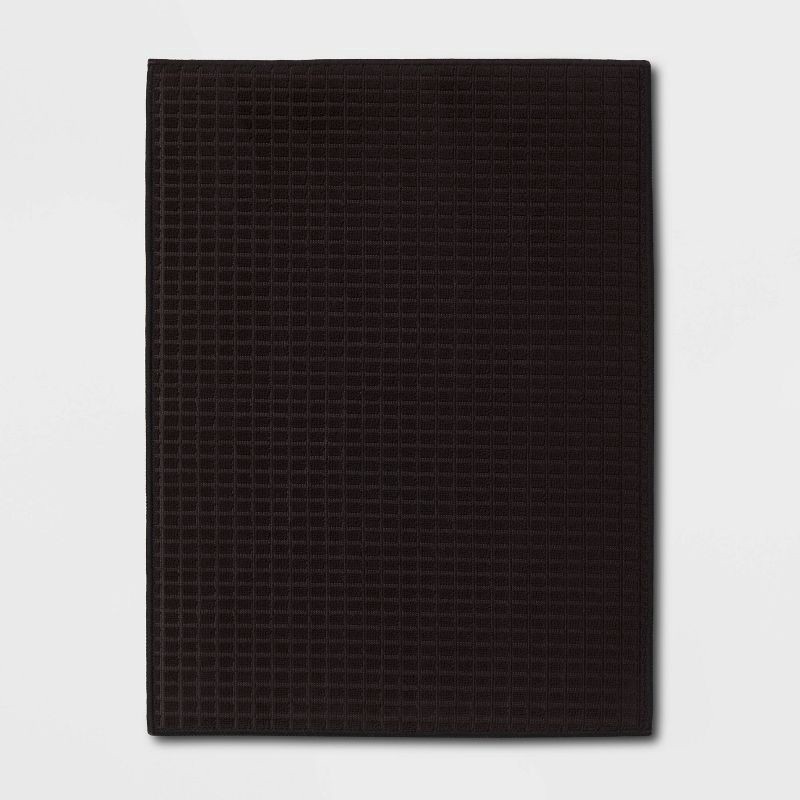 slide 1 of 3, Kitchen Drying Mat Black - Room Essentials™: Polyester Dish Mat, Machine Washable, 20"x15", 1 ct