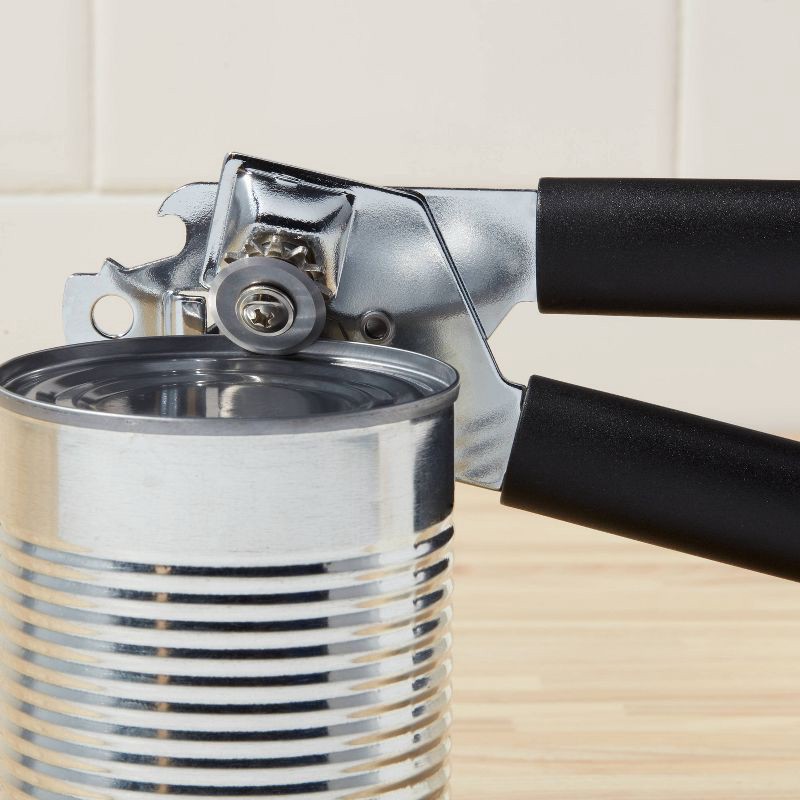 slide 2 of 3, Can Opener Black - Room Essentials™: Manual Kitchen Tool, Dishwasher-Safe, Freestanding, Plastic & Metal, 1 ct