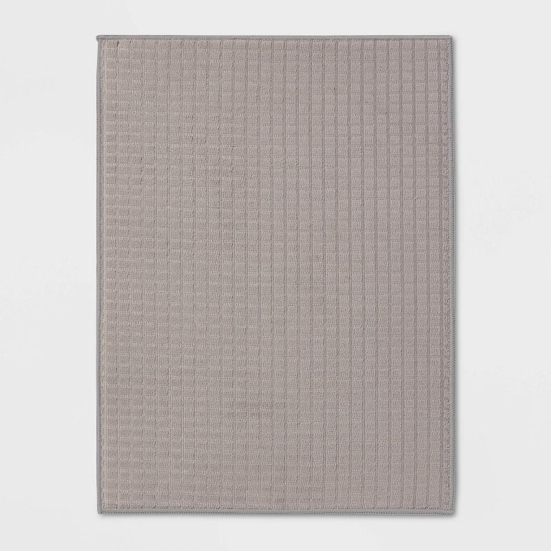 slide 1 of 3, Kitchen Drying Mat Gray - Room Essentials™: Polyester Dish Mat, Machine Washable, 20"x15", 1 ct