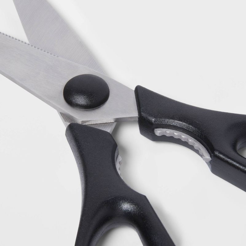 slide 3 of 3, Kitchen Shears Black - Room Essentials™: Stainless Steel Blade, ABS Handle, Cooking Scissors, Hand Wash, 1 ct