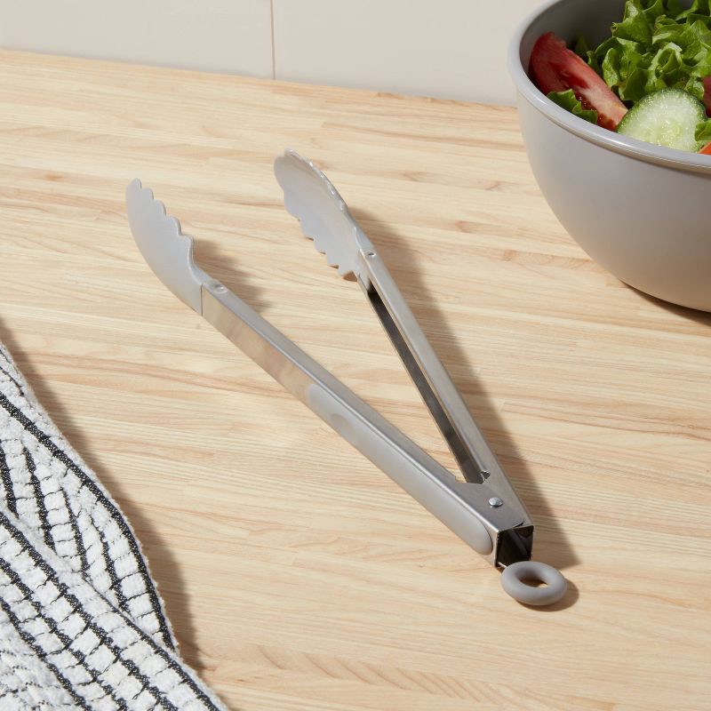 slide 2 of 3, Stainless Steel Kitchen Tongs Gray - Room Essentials™, 1 ct